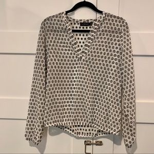 the limited • polka dot sheer v neck blouse